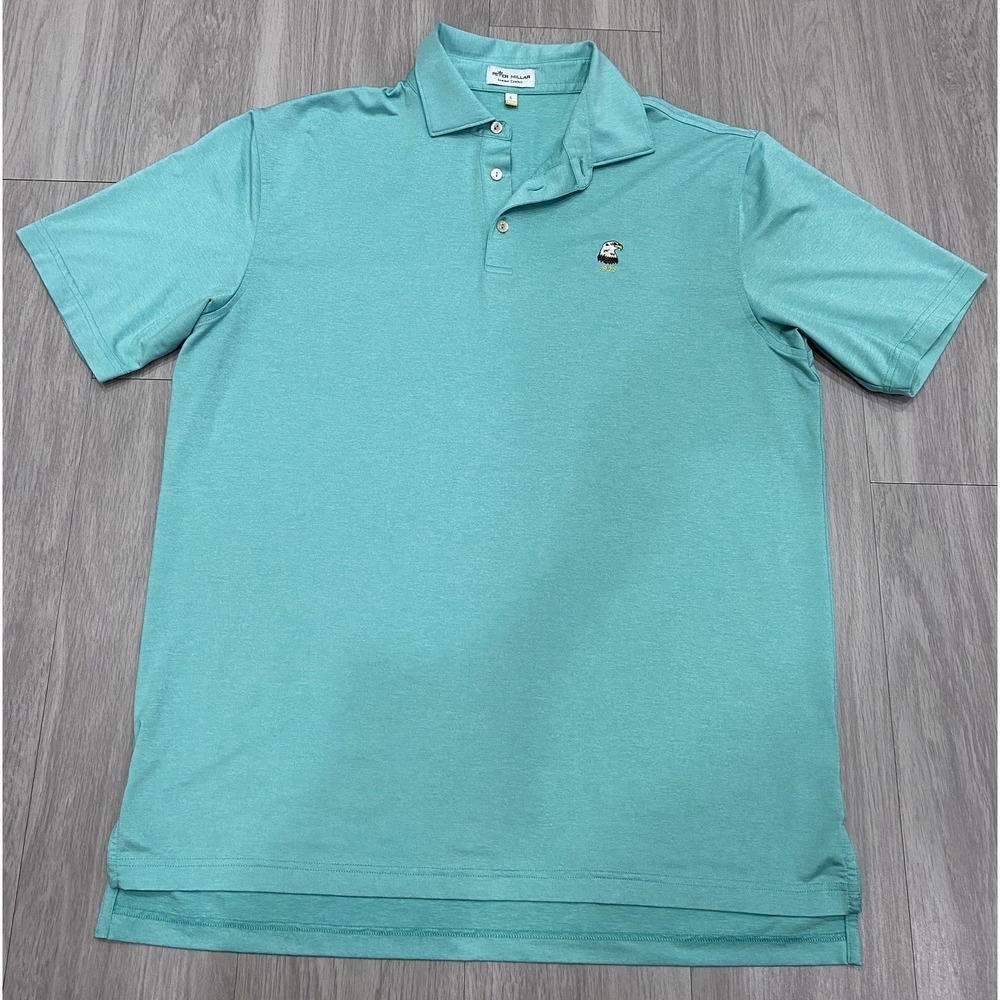Peter Millar Summer Comfort Large Mens Polo Shirt Green 1925 Bald Eagle L NWOT